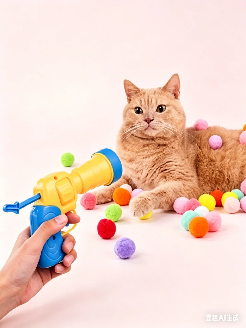 Lance-balles pour chat avec 20 balles en peluche — jeu interactif – photo 2