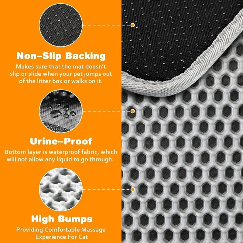 Tapis de litière pour chat imperméable double couche — antidérapant – photo 4