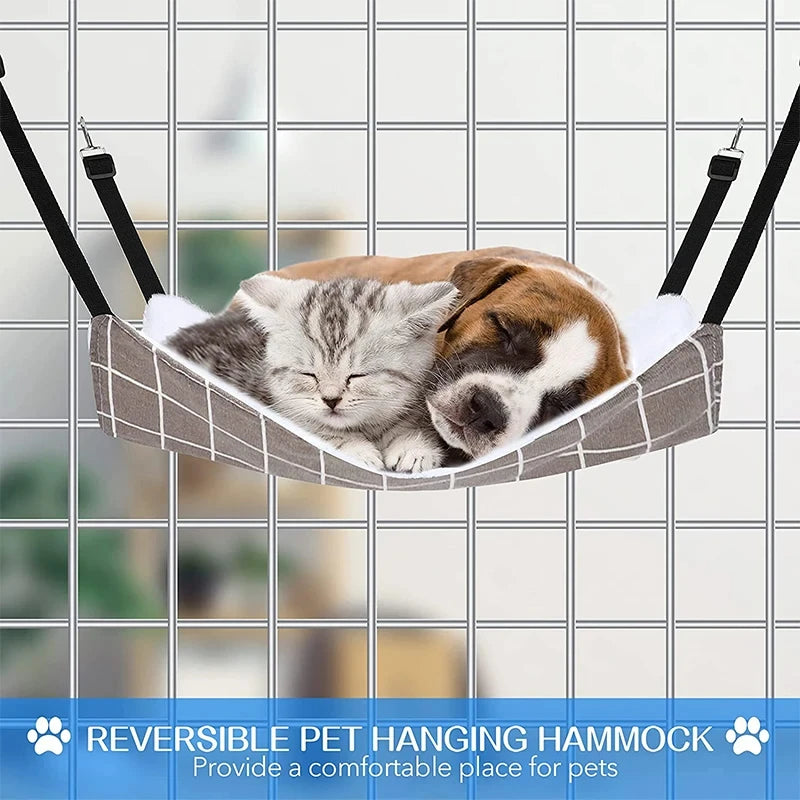 Hamac pour chat à suspendre avec sangles — réversible, S à L – photo 3