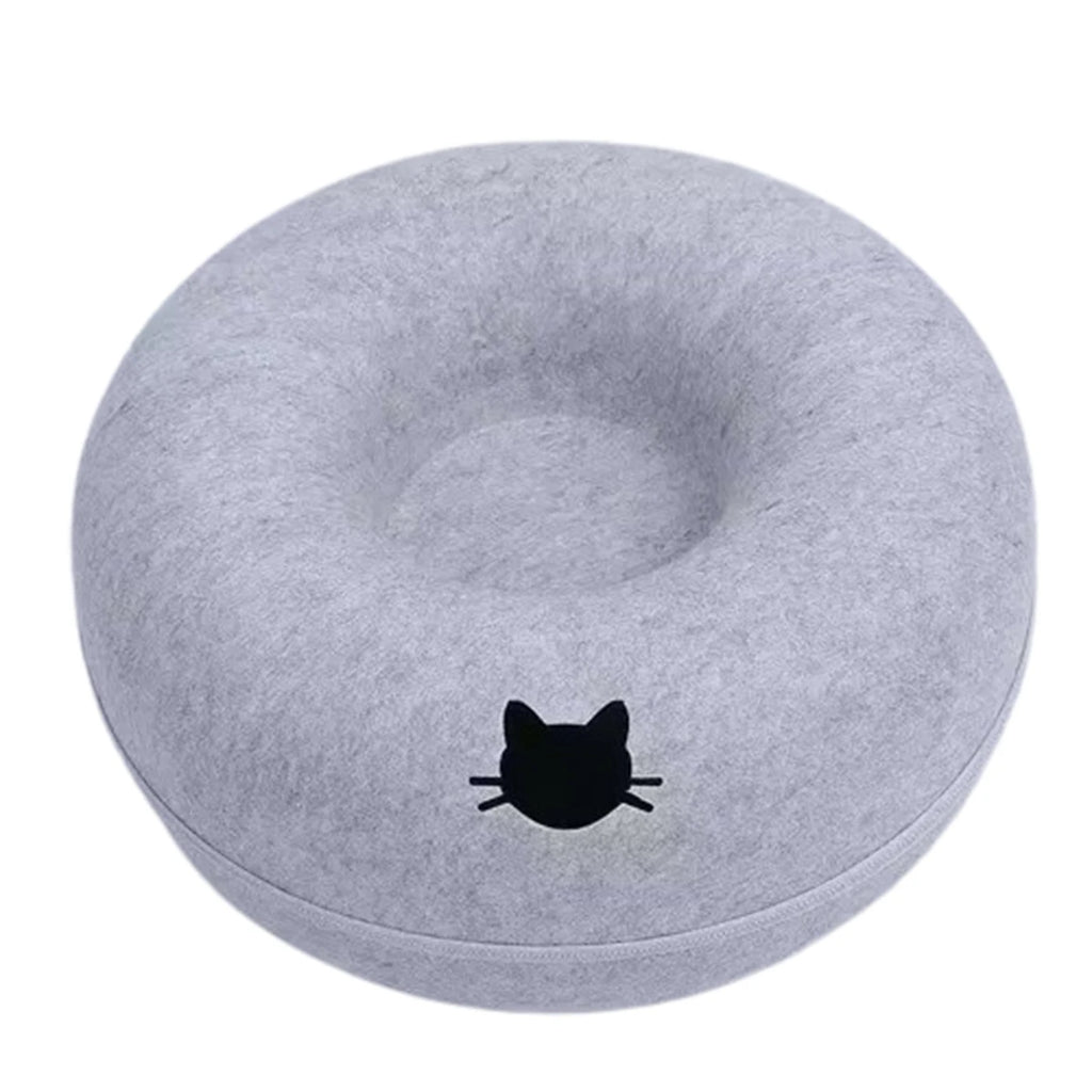Lit tunnel pour chat en feutre — panier donut 2 en 1, 50 ou 60 cm – photo 10