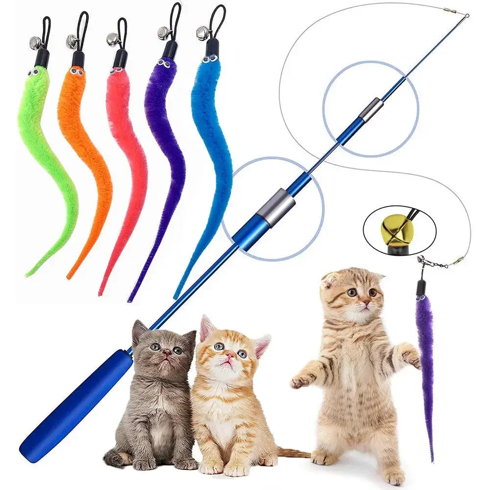 Recharges pour canne à chat — plumes, oiseaux, vers à grelot, balles – photo 5