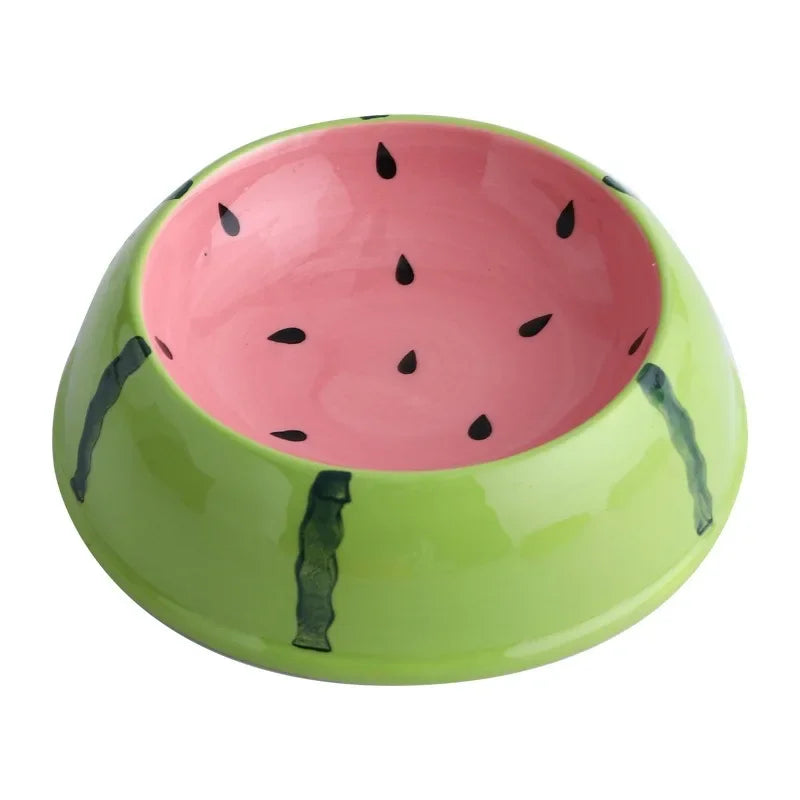 Gamelle en céramique pour chat forme fruit — pastèque, fraise, orange – photo 5