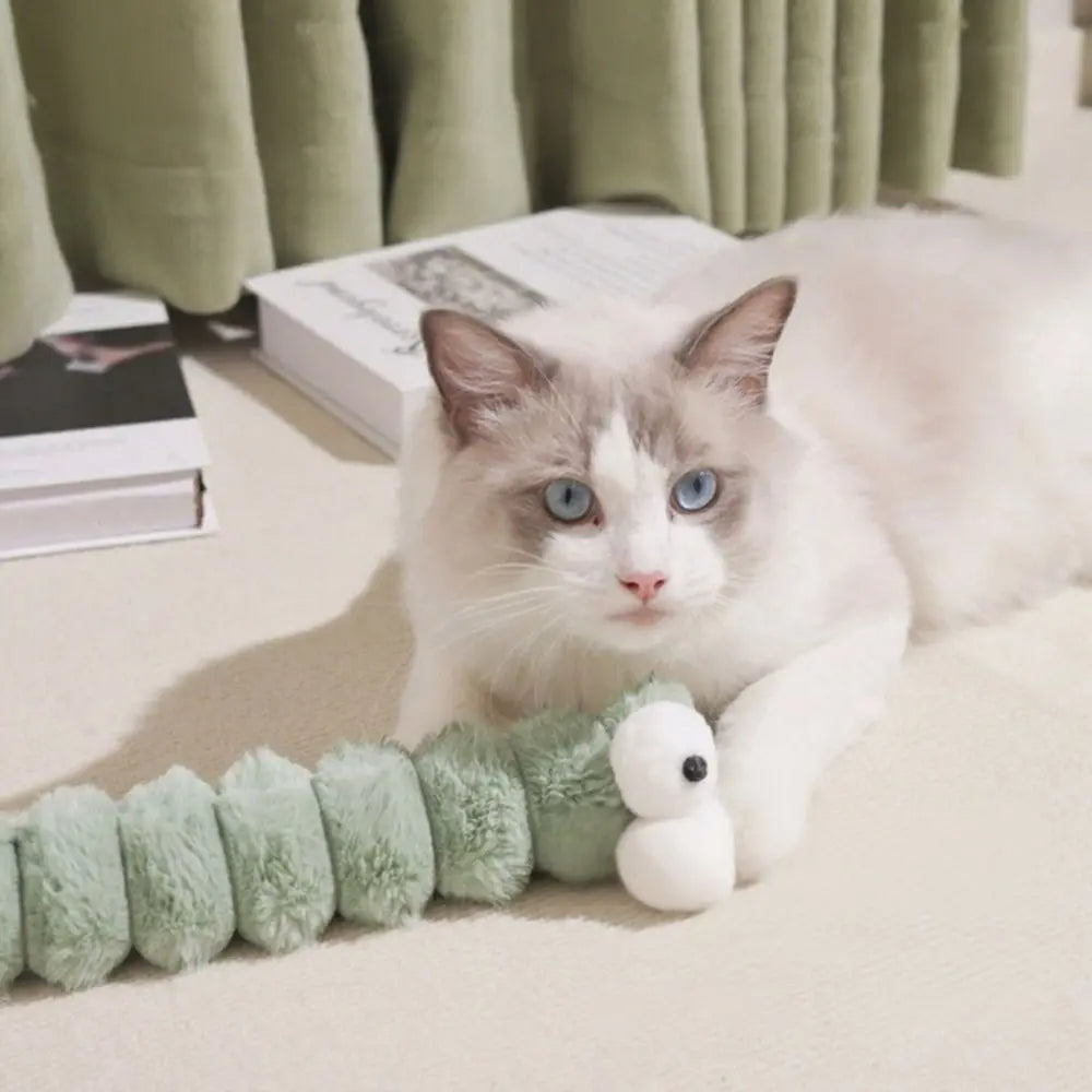 Jouet chenille pour chat à l'herbe à chat — coussin à mordiller – photo 4