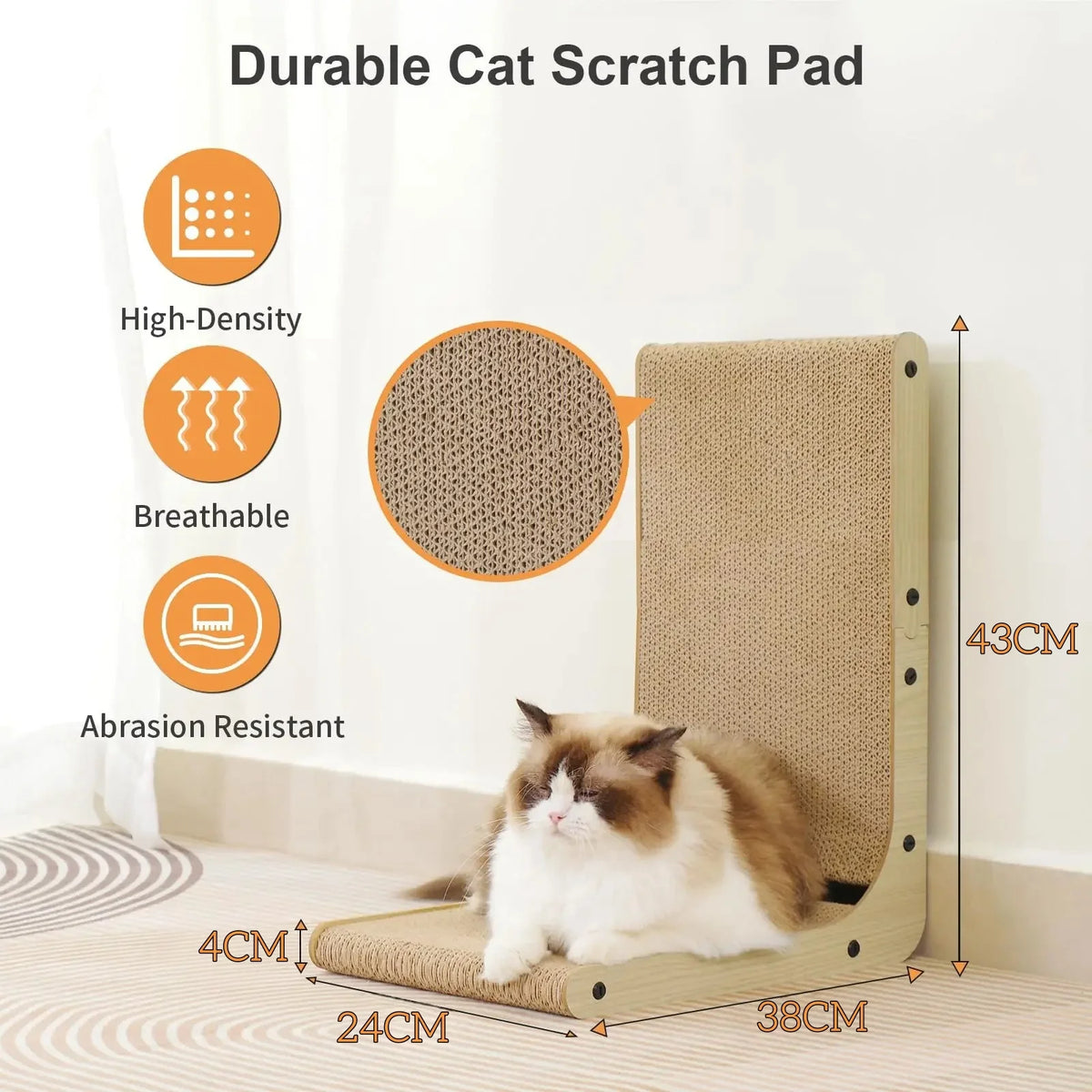 Griffoir pour chat en carton forme L — lit et griffoir 2 en 1 – photo 7