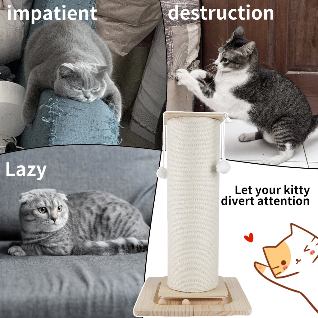 Griffoir pour chat sur pied 60 ou 80 cm — avec balle suspendue – photo 6