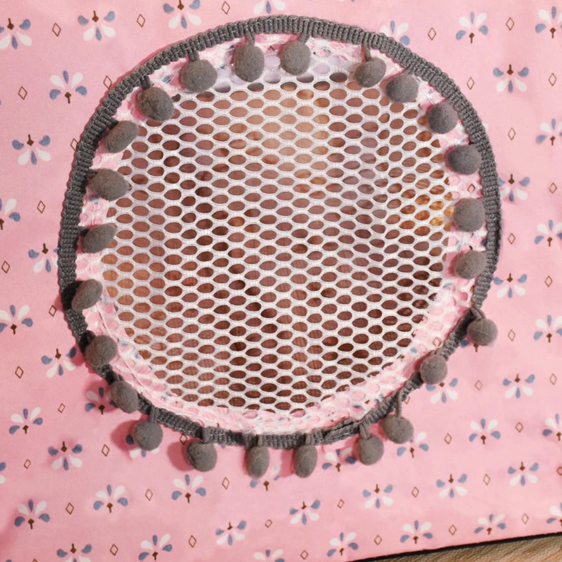 Lit tente pour chat semi-fermé en velours — motif fleuri, M à XL – photo 6