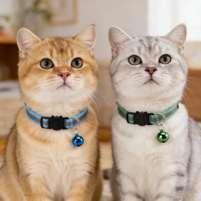 Collier pour chat réfléchissant avec grelot — boucle détachable – photo 3