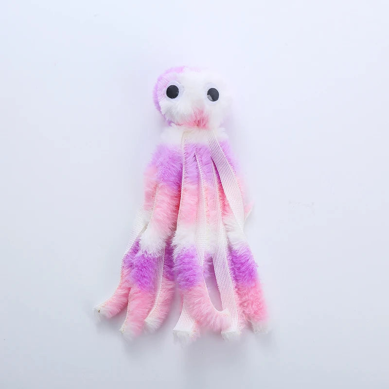 Peluche pieuvre pour chat — jouet doux en tissu, 3 coloris – photo 4