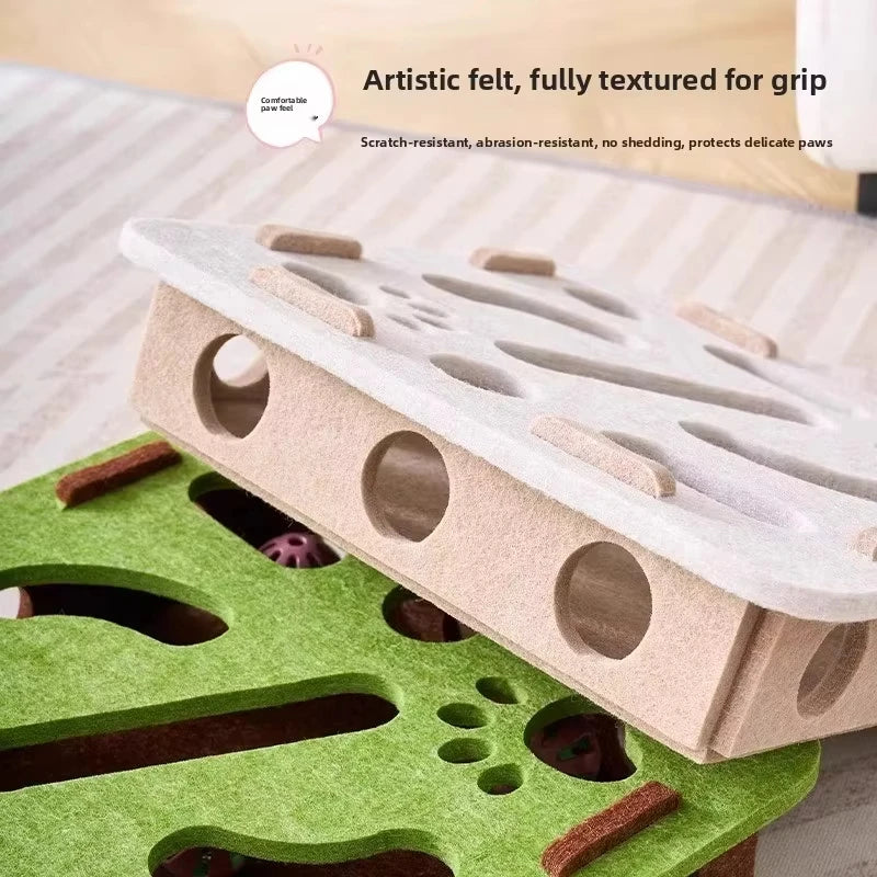 Jouet puzzle pour chat en feutre — boîte à balles d'activité – photo 3
