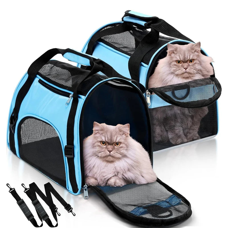 Sac de transport pour chat pliable — maille respirante, S à L