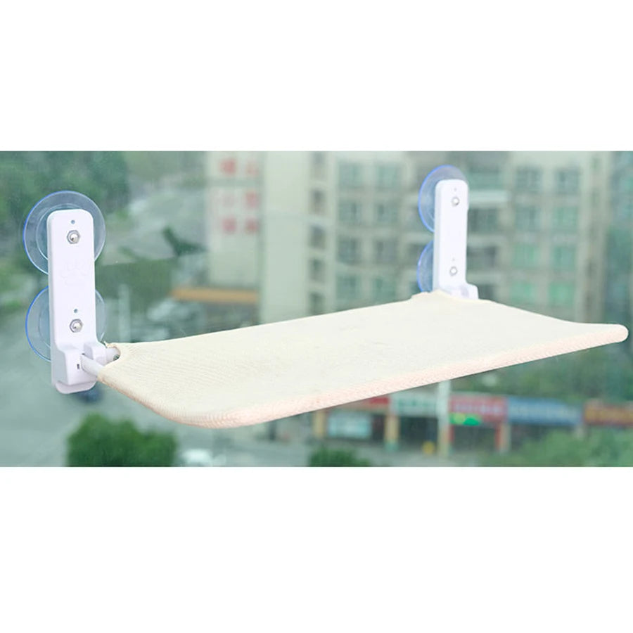 Hamac de fenêtre pour chat à ventouses — pliable, maille ou peluche – photo 9