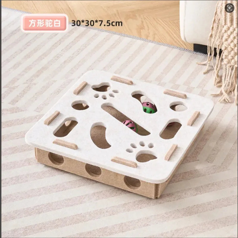 Griffoir pour chat carré ou fleur — jouet interactif en feutre – photo 9