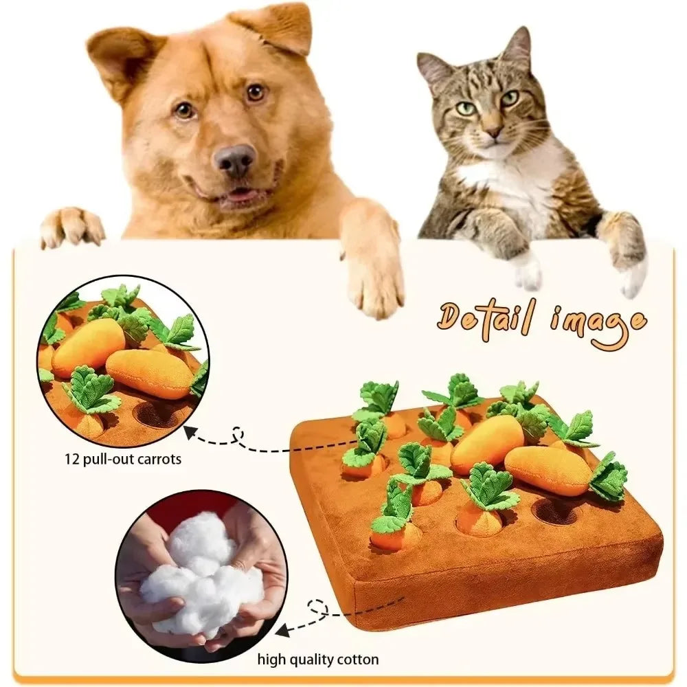 Tapis de fouille pour chat à carottes — jeu d'éveil en polaire – photo 4