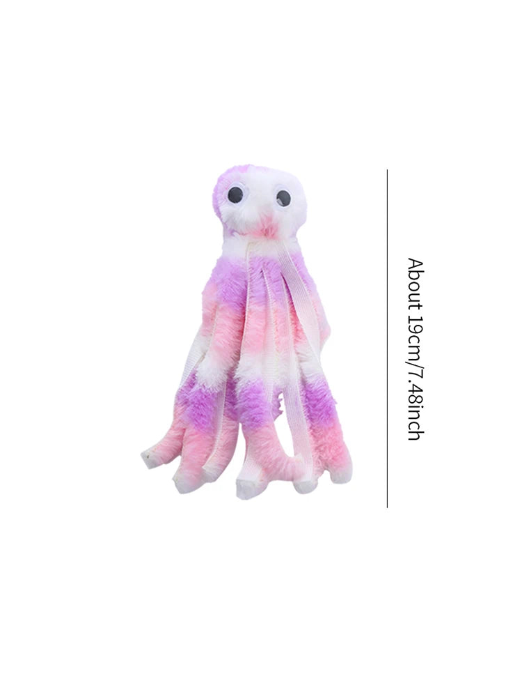 Peluche pieuvre pour chat — jouet doux en tissu, 3 coloris – photo 9