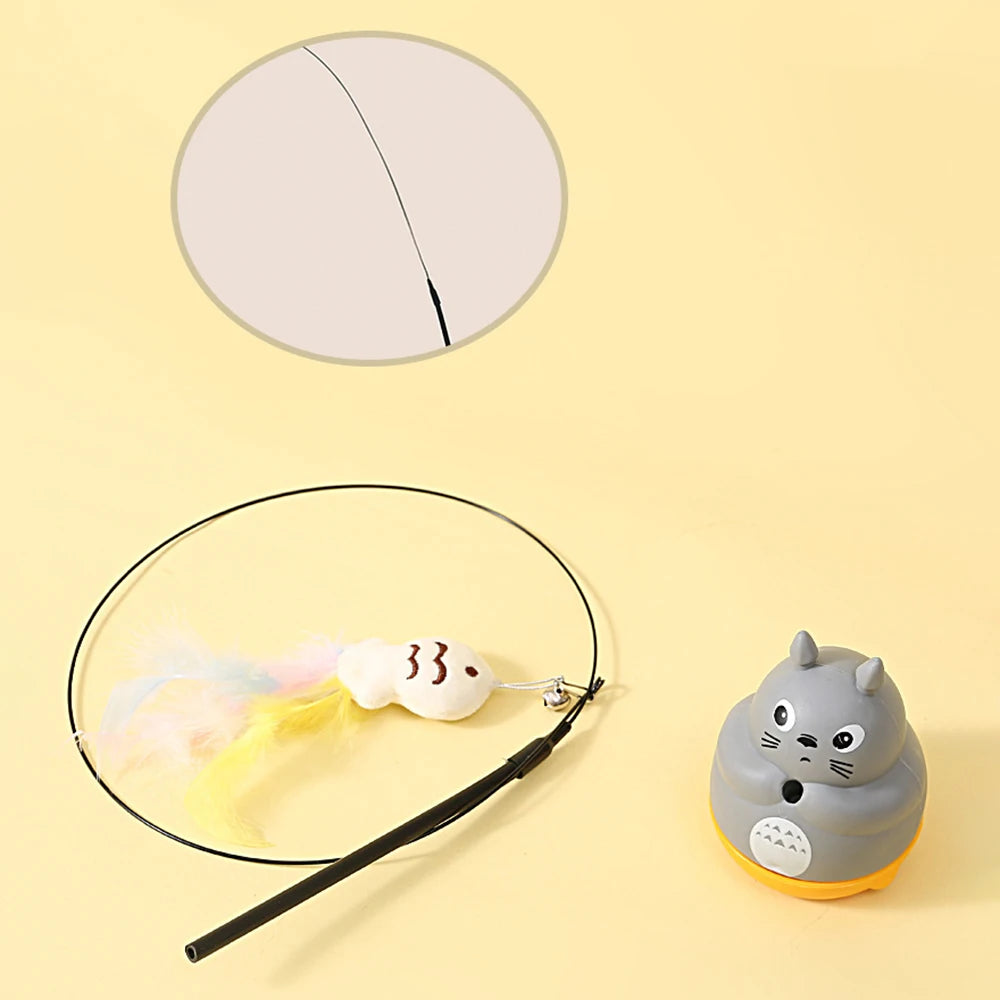 Canne à plumes pour chat rotative 360° avec clochette – photo 3