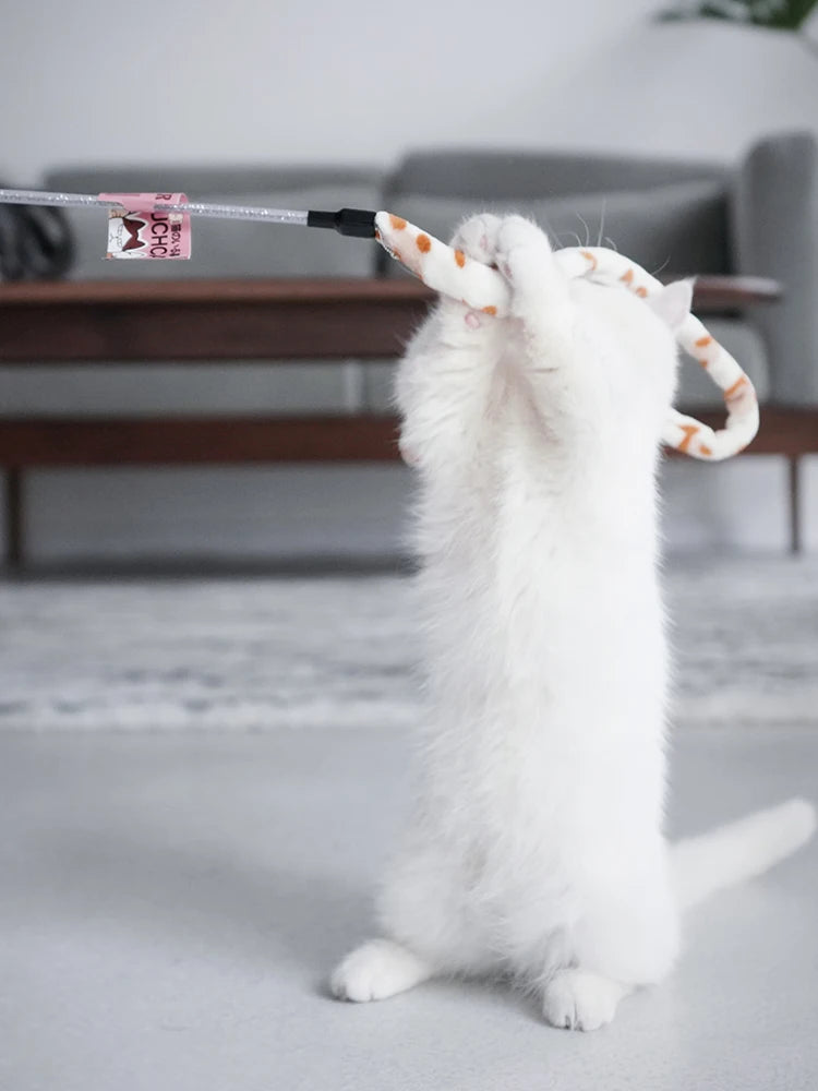 Canne pour chat à chenille colorée — jouet interactif en velours – photo 3