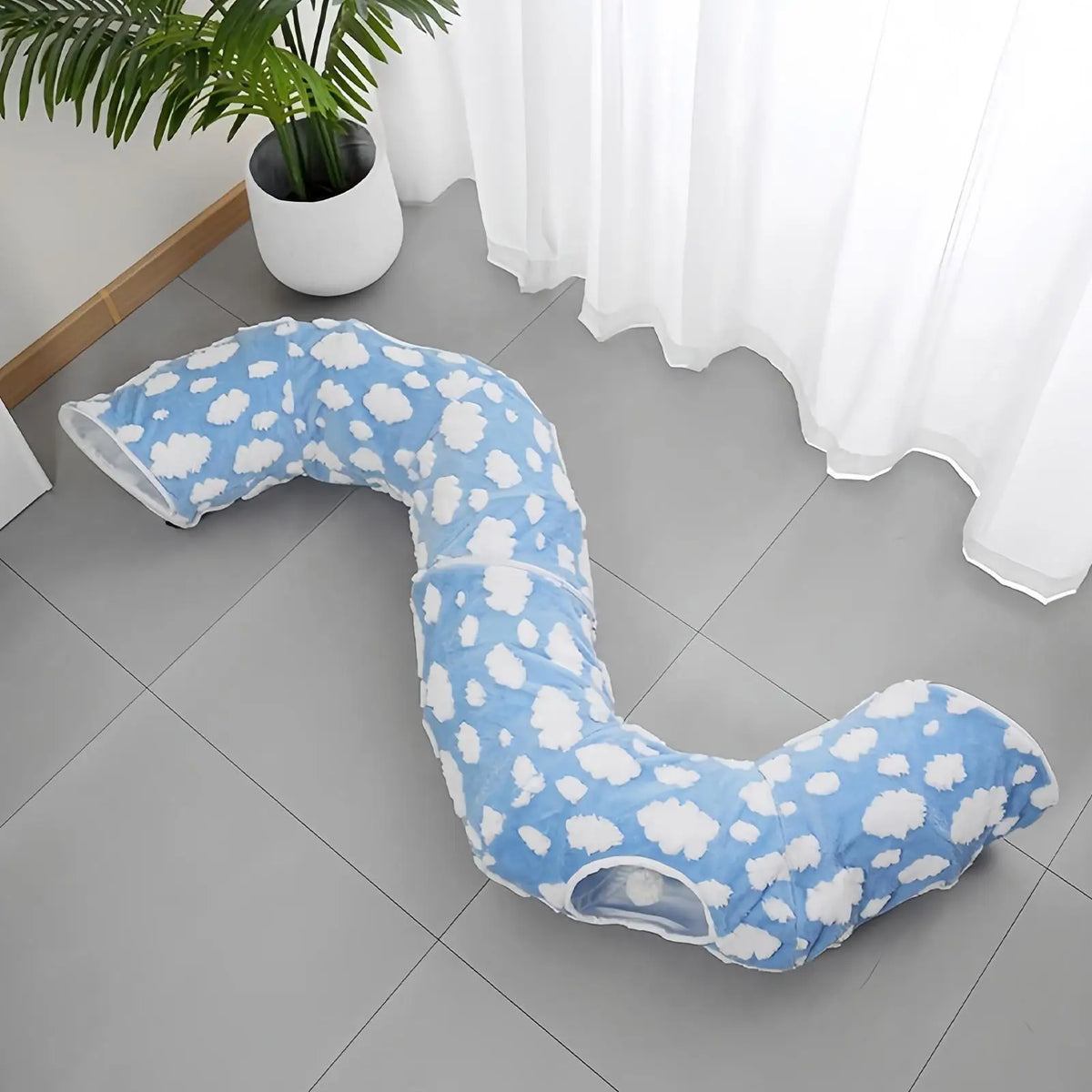 Lit tunnel pour chat lavable avec balle — cachette et couchage – photo 3