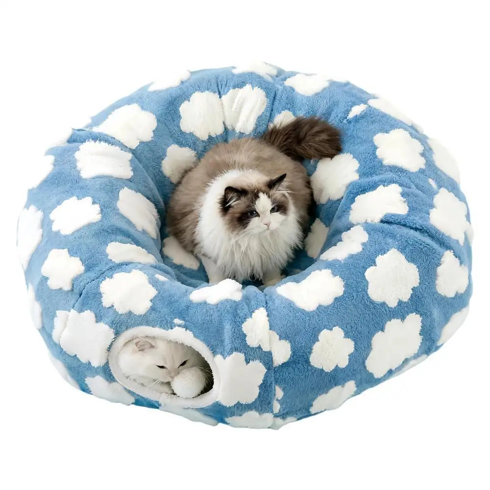 Lit tunnel pour chat lavable avec balle — cachette et couchage – photo 7