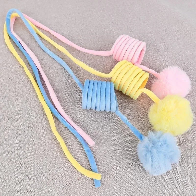 Canne pour chat à ressort avec balle en laine — 3 coloris – photo 5