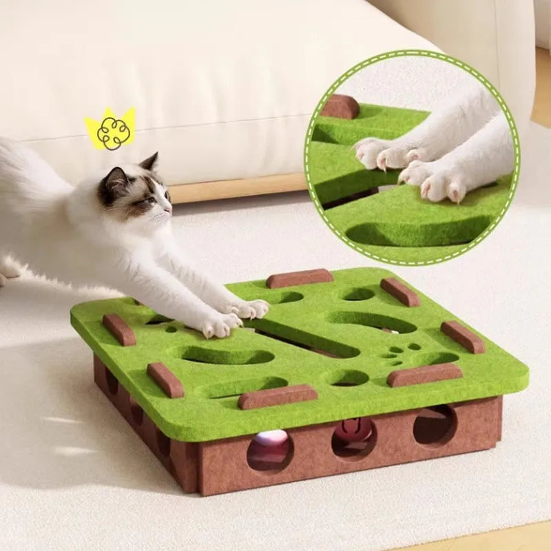 Griffoir pour chat carré ou fleur — jouet interactif en feutre – photo 2
