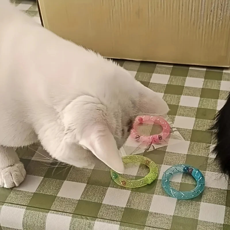 Jouet donut pour chat à grelot — tube flexible à ressort, sans pile – photo 3