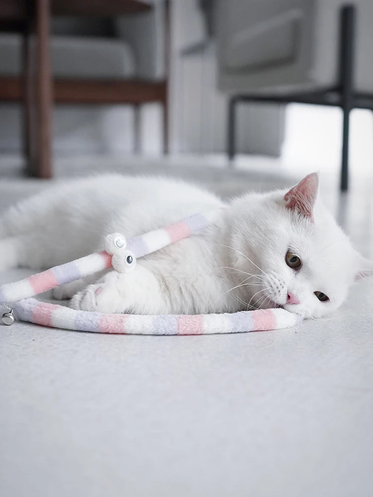 Canne pour chat à chenille colorée — jouet interactif en velours – photo 4