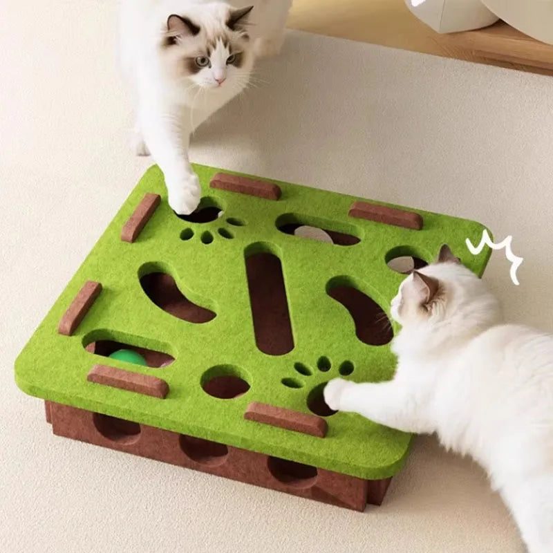Griffoir pour chat carré ou fleur — jouet interactif en feutre – photo 3