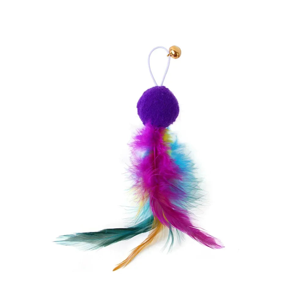 Recharges pour canne à chat — plumes, oiseaux, vers à grelot, balles – photo 24