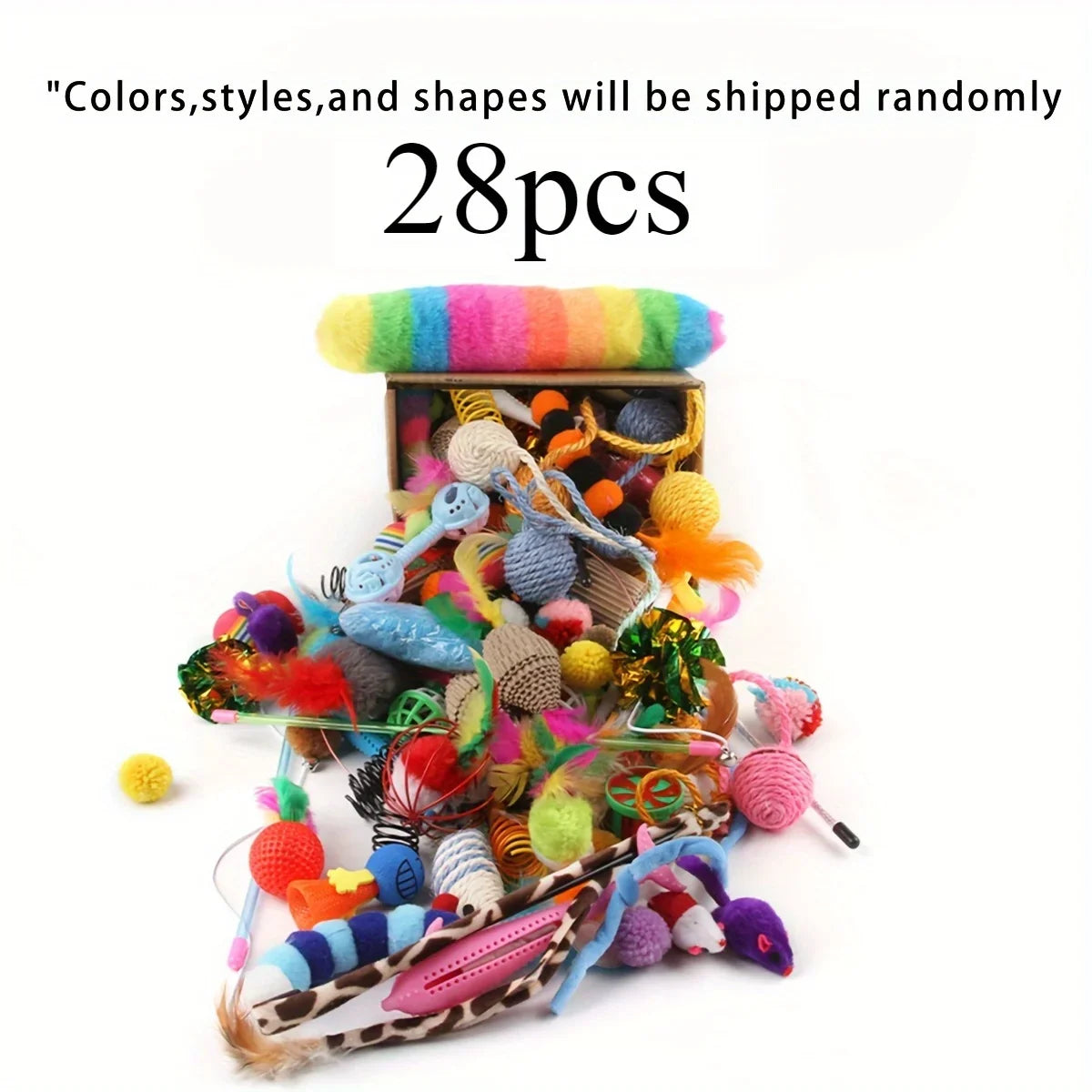 Lot de jouets pour chat assortis — 14 ou 28 pièces, peluches – photo 7