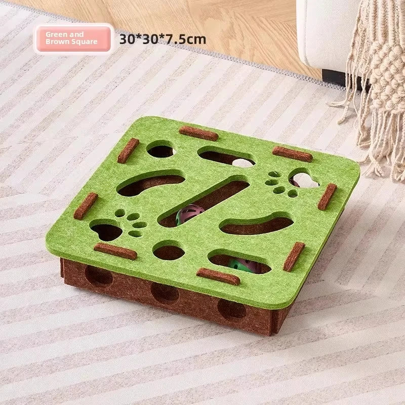 Jouet puzzle pour chat en feutre — boîte à balles d'activité – photo 10