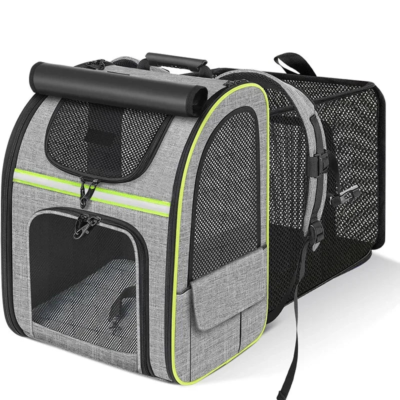 Sac à dos de transport pour chat extensible — fenêtre en maille – photo 7