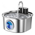 Fontaine à eau sans fil pour chat — inox, à capteur, 3 L