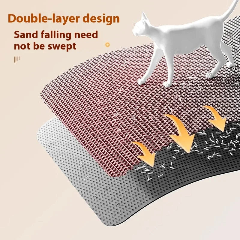 Tapis de litière pour chat imperméable double couche — antidérapant – photo 2