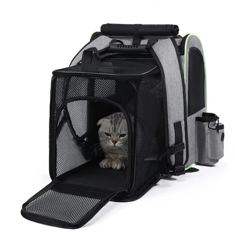 Sac à dos de transport pour chat extensible — fenêtre en maille – photo 2