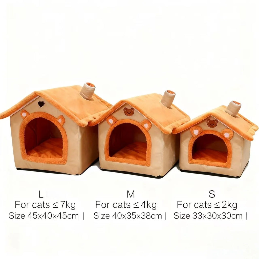 Maison pour chat en peluche — lavable, toutes saisons, S à L – photo 5