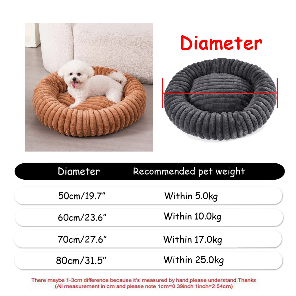 Lit rond pour chat en peluche — panier douillet lavable – photo 22