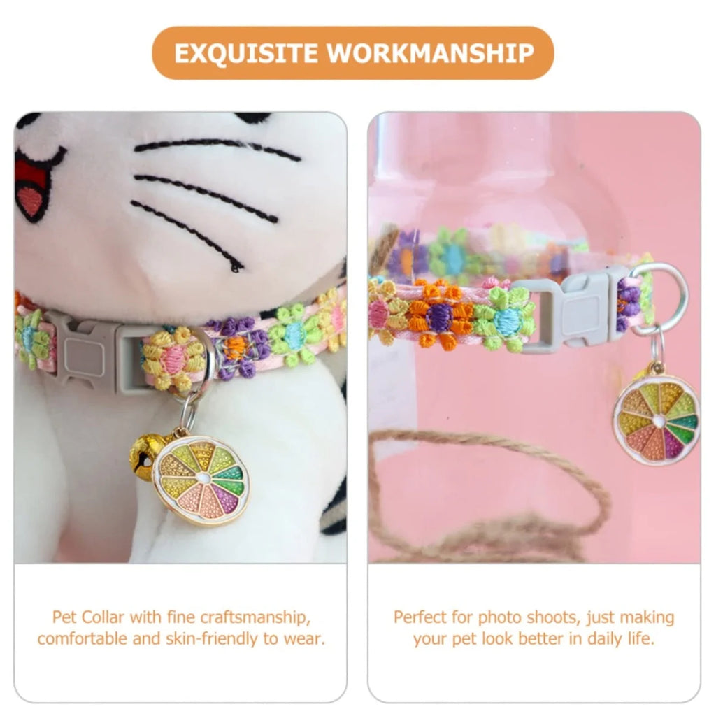 Collier pour chat avec clochette — réglable, motifs empreintes – photo 6