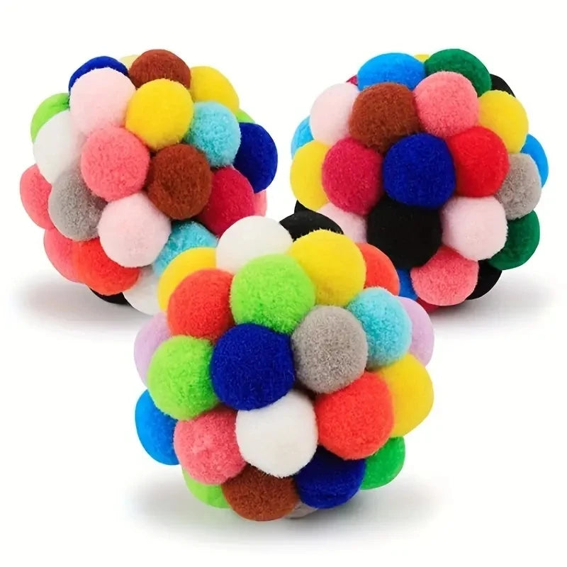 Balles en peluche pour chat avec grelot — à l'unité ou lot de 3 – photo 2