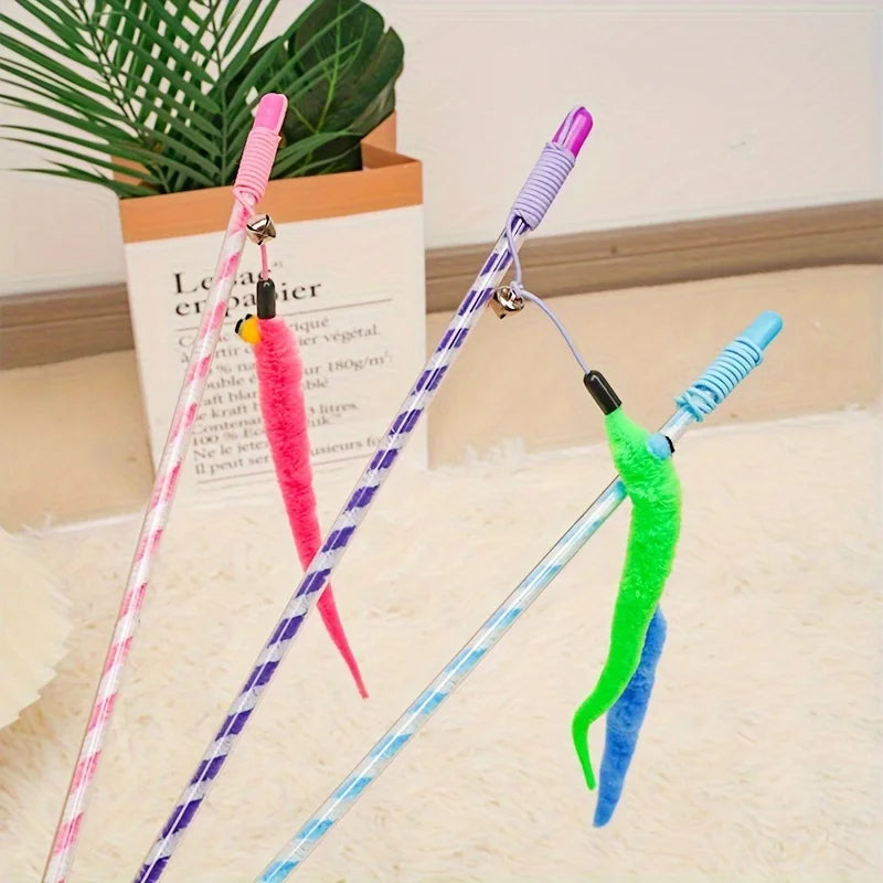 Canne chenille colorée pour chat à longue tige — unité ou lot de 3 – photo 3