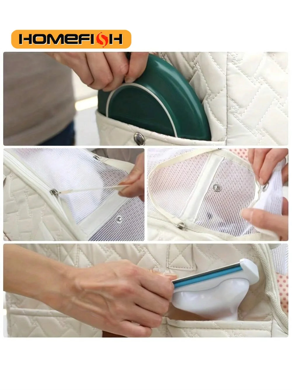 Sac cabas de transport pour chat en toile — respirant, zippé, S ou L – photo 4