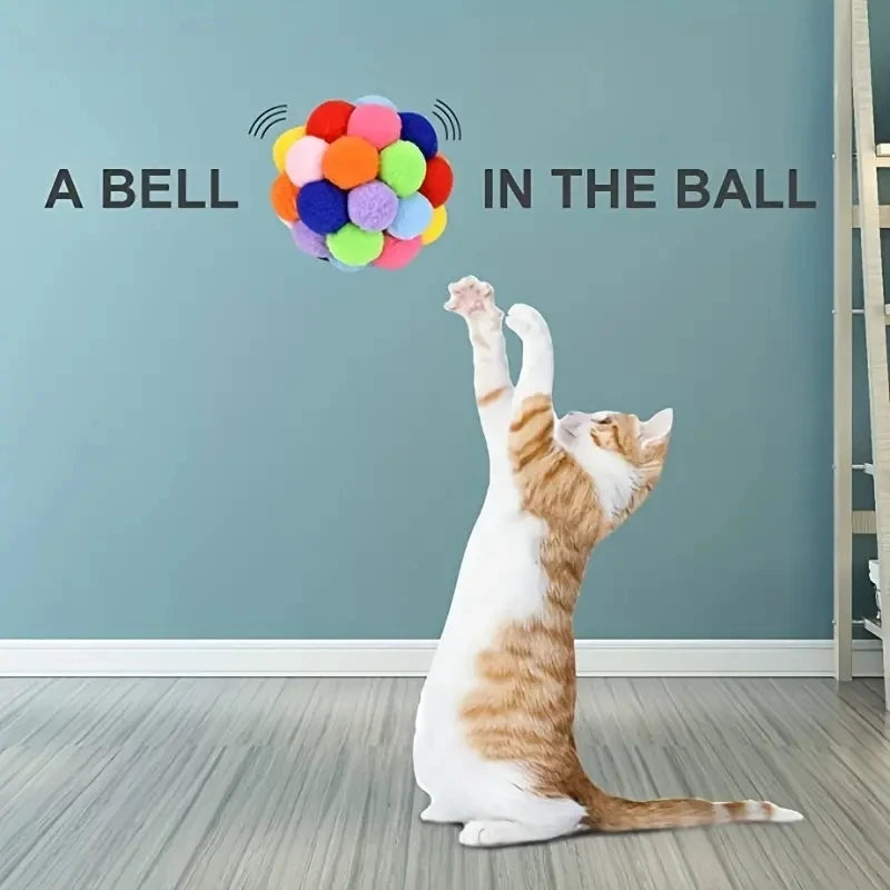 Balles en peluche pour chat avec grelot — à l'unité ou lot de 3 – photo 3