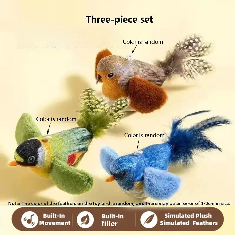 Jouet oiseau sonore pour chat sur corde élastique — à suspendre – photo 10