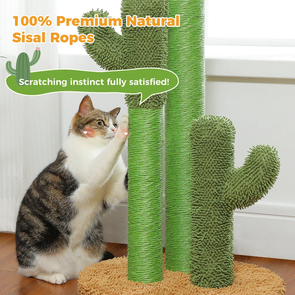 Griffoir cactus pour chat 83 cm — 3 poteaux en sisal et balle – photo 4