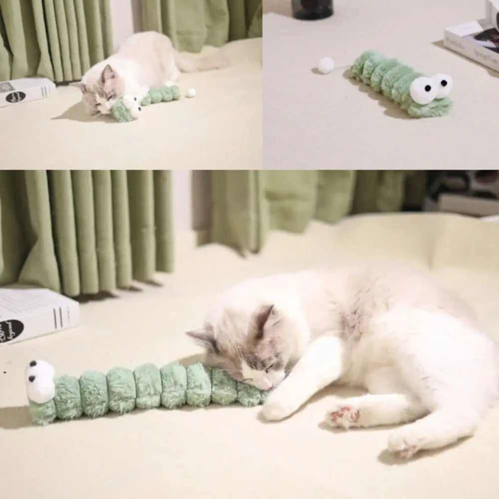Jouet chenille pour chat à l'herbe à chat — coussin à mordiller – photo 3