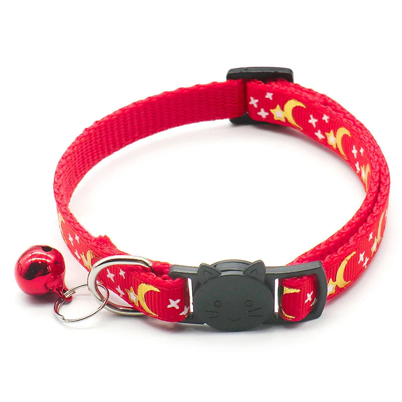 Collier pour chat étoiles et lune — boucle anti-étranglement, grelot – photo 9