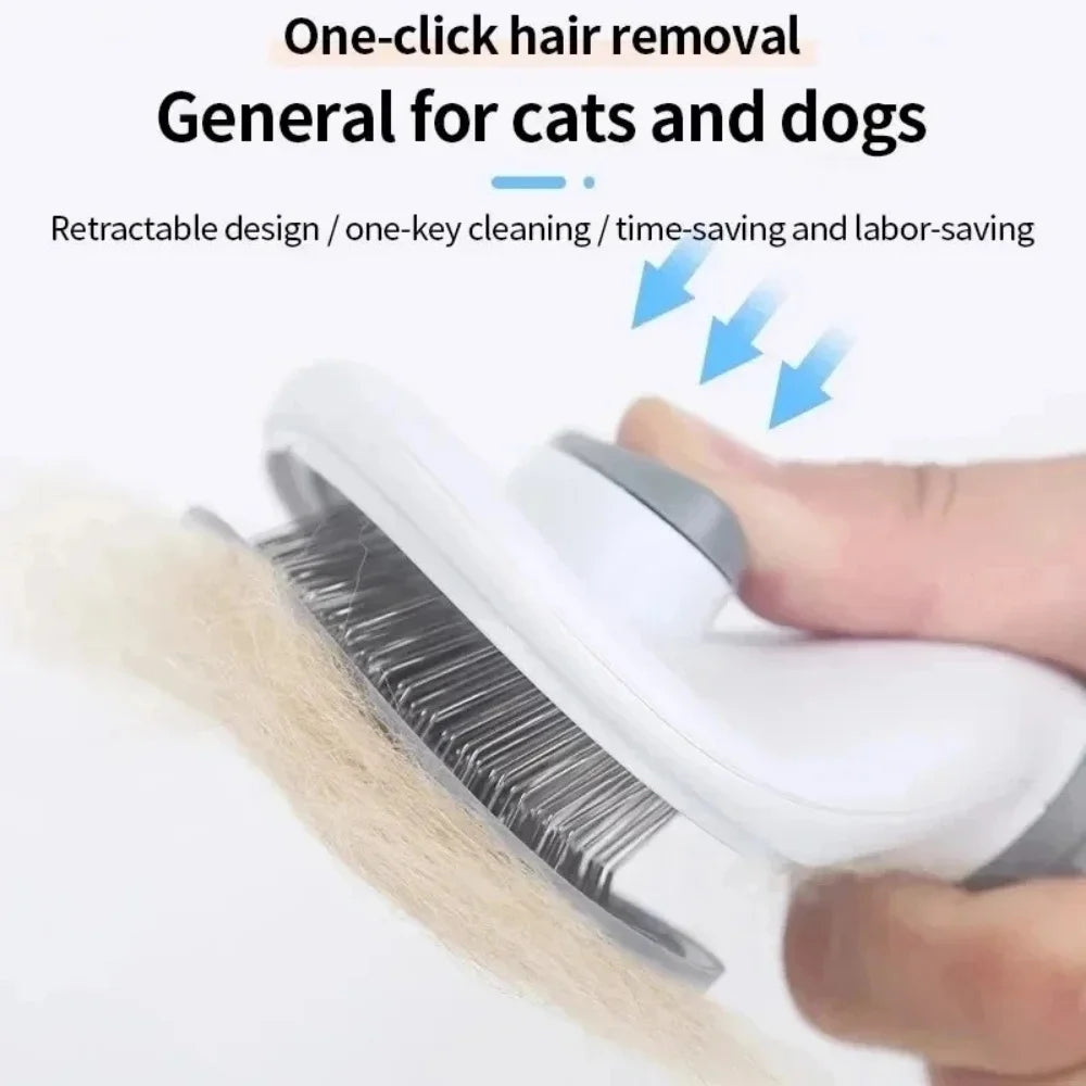 Brosse autonettoyante pour chat — carde anti-poils à bouton – photo 2
