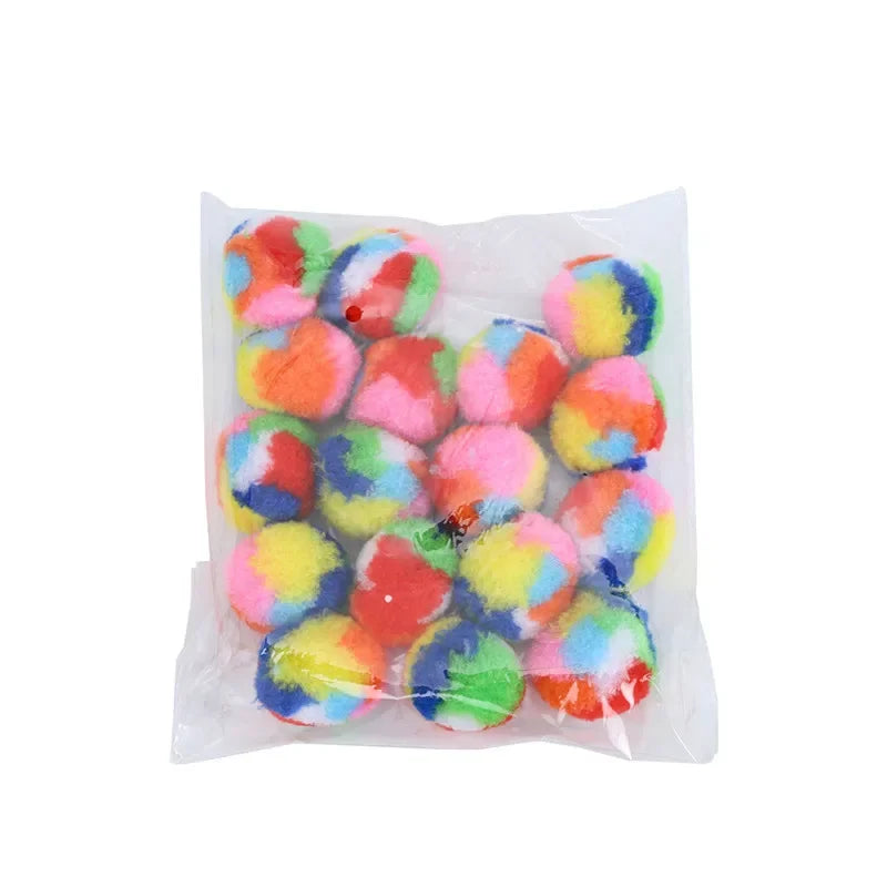 Balles en peluche pour chat — lot de 20 couleurs assorties – photo 7