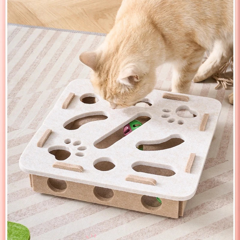 Griffoir pour chat carré ou fleur — jouet interactif en feutre – photo 4