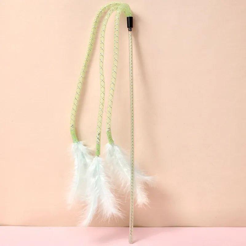 Canne à plumes pour chat 42 cm avec grelot — 3 coloris – photo 9