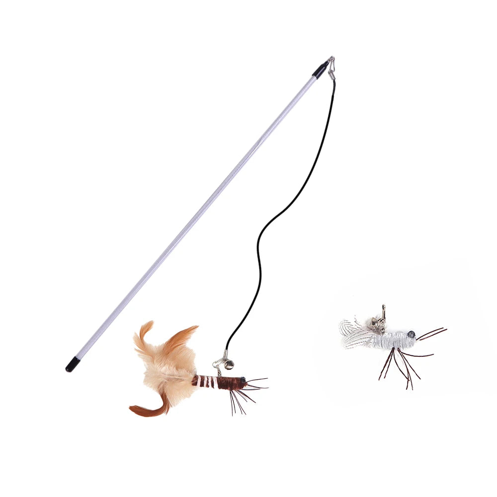 Canne à plumes pour chat libellule — tête de rechange ou avec canne – photo 13